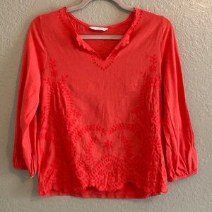 Long Sleeve Embroidered Top Lucky Brand